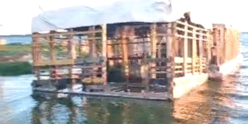 NEMA Demolishes an Illegal Floating facility on Lake Victoria