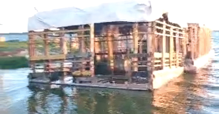 NEMA Demolishes an Illegal Floating facility on Lake Victoria